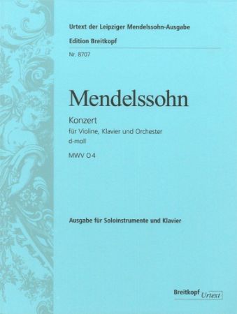 Slika MENDELSSOHN:KONZERT D-MOLL VIOLINE,KLAVIER,ORC. MWV 04