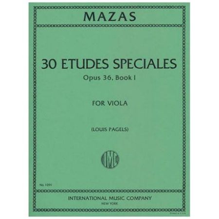 MAZAS/PAGELS:30 ETUDES SPECIALES OP.36/1 VIOLA