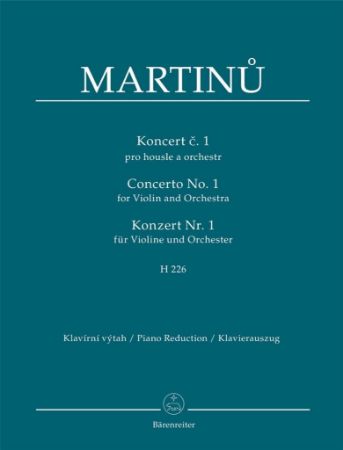 MARTINU:VIOLIN CONCERTO NO.1 H 226 VIOLIN & PIANO