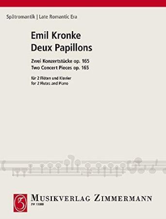 KRONKE E.:DEUX PAPILLONS OP.165 FOR 2 FLUTES AND PIANO