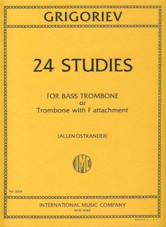 GRIGORIEV:24 STUDIES FOR BASS TROMBONE OR TROMBONE WITH F ATTACHMENT