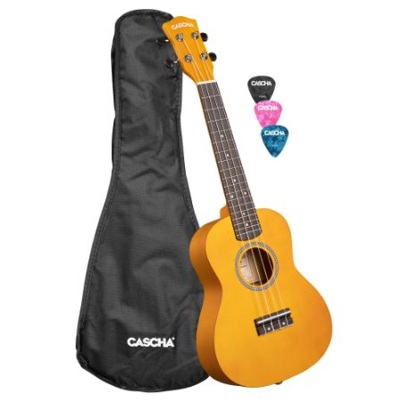 CASCHA Concert Ukulele Linden Yellow incl.bag CUC105