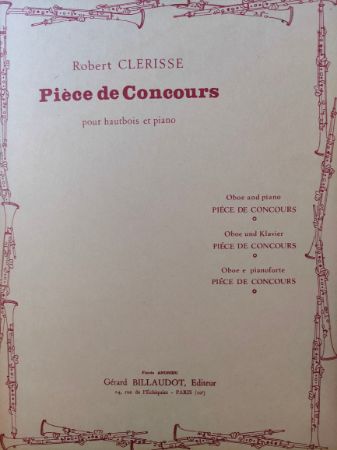 CLERISSE:PIECE DE CONCOURS FOR OBOE AND PIANO