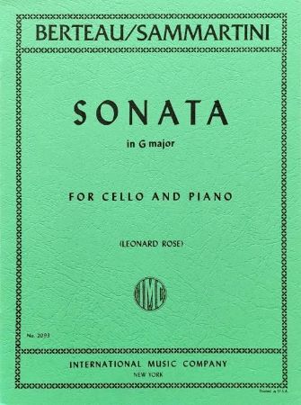 BERTEAU/SAMMARTINI:SONATA IN G CELLO AND PIANO