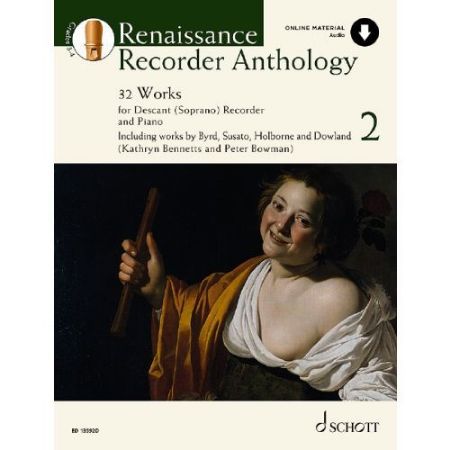 RENAISSANCE RECORDER ANTHOLOGY FOR SOPRANO RECORDER AND PIANO VOL.2+AUDIO ACCESS