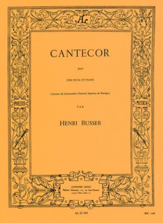 BUSSER:CANTECOR POUR COR EN FA ET PIANO