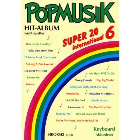 POPMUSIK HIT-ALBUM SUPER 20 INTERNATIONAL 6 AKKORDEON OR KEYBOARD