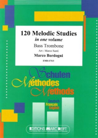 BORDOGNI:120 MELODIC STUDIES IN ONE VOLUME BASS TROMBONE