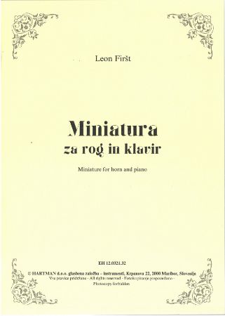 Leon Firšt - Miniatura za rog in klavir, Miniature for horn and piano