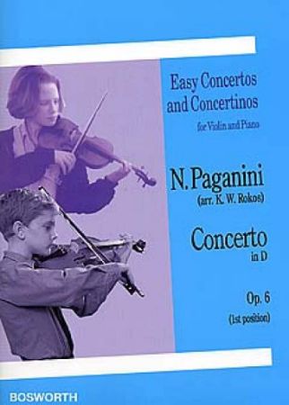 PAGANINI:VIOLIN CONCERTO IN D.OP.6 VIOLIN AND PIANO